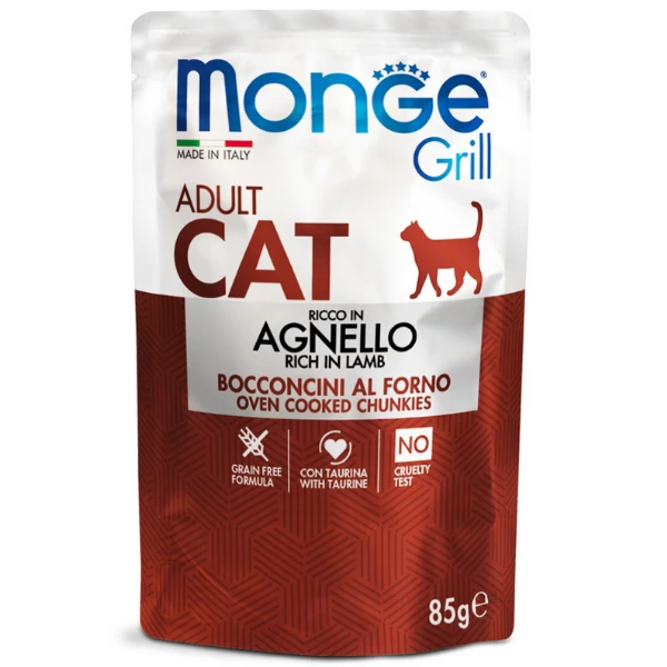 Monge Grill Grain Free Feline 85 Gr - Adult Agnello 7 Monge Grill Grain Free Feline 85 Gr - Adult Agnello - immagine 5