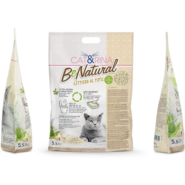 Cat E Rina Cat&Rina Lettiera Al Tofu Be Natural - 5,5 Litri 5 Cat E Rina Cat&Rina Lettiera Al Tofu Be Natural - 5,5 Litri - immagine 3