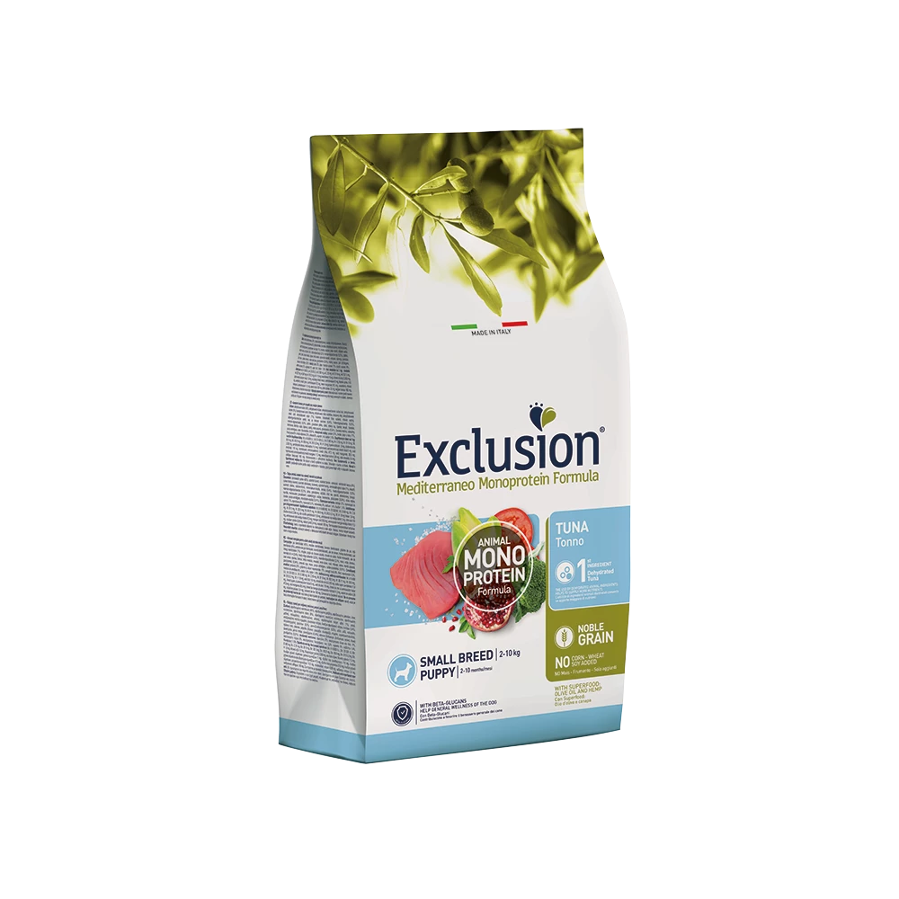 Exclusion Mediterraneo Puppy Small Breed Tonno - 2 Kg 3 Exclusion Mediterraneo Puppy Small Breed Tonno - 2 Kg