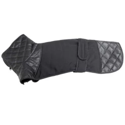 Croci Abbigliamento Cappotto Per Cani Greyhound Leather Croci - Nero Con Dettagli In Simil Pelle - 47 Cm