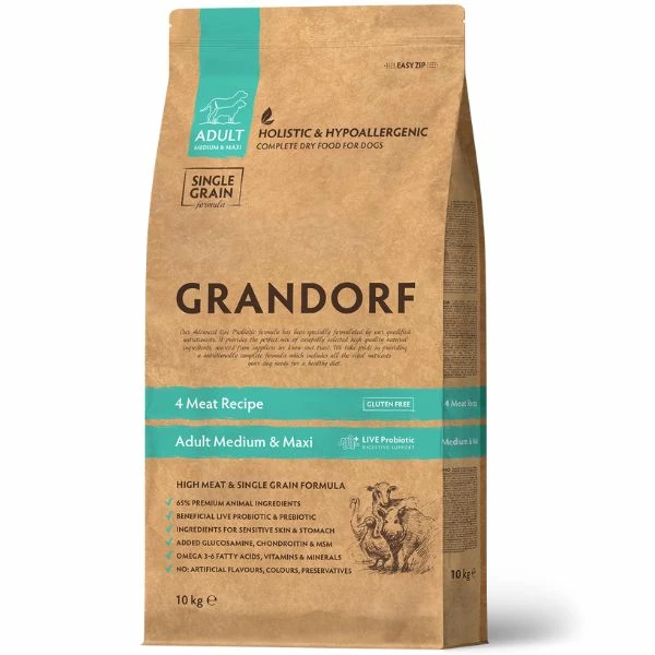 Grandorf Dog Adult Medium/Maxi Hypoallergenic 4 Meat Recipe - 3 Kg 3 Grandorf Dog Adult Medium/Maxi Hypoallergenic 4 Meat Recipe - 3 Kg