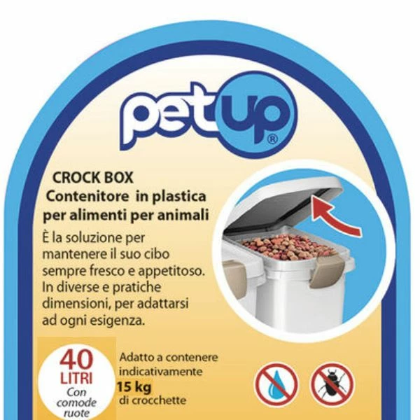 Porta Crocchette Bidone Con Ruote Crock-Box PetUp - Portata 40 L - Fino A 15 Kg Di Crocchette 4 Porta Crocchette Bidone Con Ruote Crock-Box PetUp - Portata 40 L - Fino A 15 Kg Di Crocchette - immagine 2
