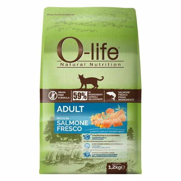 O'life O-life Cat Adult Grain Free Salmone Fresco - 1,2 Kg 3 O'life O-life Cat Adult Grain Free Salmone Fresco - 1,2 Kg