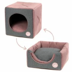 Cuccia Cubo Richiudibile Bicolore Premium Leopet - 40x40x40 Cm