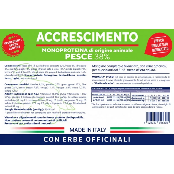 Vet Line Secco Monoproteico Cane Junior Accrescimento Pesce - 12,5 Kg 4 Vet Line Secco Monoproteico Cane Junior Accrescimento Pesce - 12,5 Kg - immagine 2