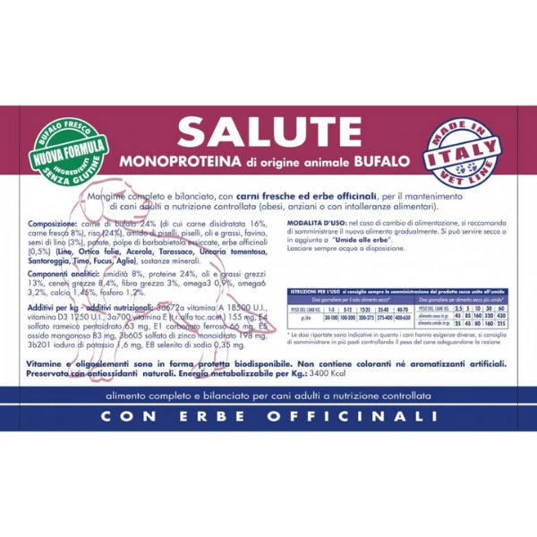 Vet Line Secco Monoproteico Cane Salute Bufalo - 12,5 Kg 4 Vet Line Secco Monoproteico Cane Salute Bufalo - 12,5 Kg - immagine 2