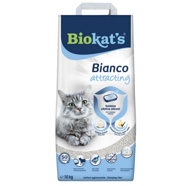 Biokat's Bianco Attracting Lettiera Agglomerante Con Attrattivo - Sacchetto Da 10 Kg 3 Biokat's Bianco Attracting Lettiera Agglomerante Con Attrattivo - Sacchetto Da 10 Kg
