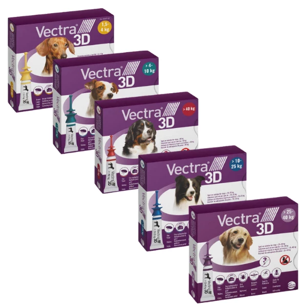 Vectra 3D 3 Pipette Per Cani - 25 - 40 Kg 3 Vectra 3D 3 Pipette Per Cani - 25 - 40 Kg