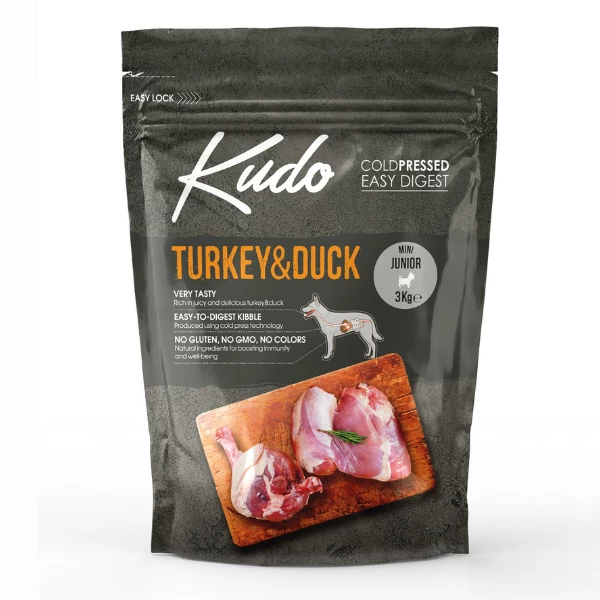 Kudo Low Grain Puppy E Junior Mini Tacchino E Anatra - 3 Kg 3 Kudo Low Grain Puppy E Junior Mini Tacchino E Anatra - 3 Kg