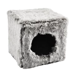 Cuccetta Cubo Poilu Bobby Super Soffice Croci - Grigio Melange - 38x38x38 Cm -negozio di articoli per gatti grafiche prodotti magento 600x600 2022 04 28t123848.776 1