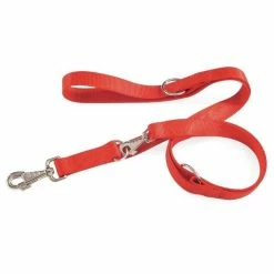 Guinzaglio Doppio Da Addestramento In Nylon Camon - Rosso 2,5 Mm X 2 Metri
