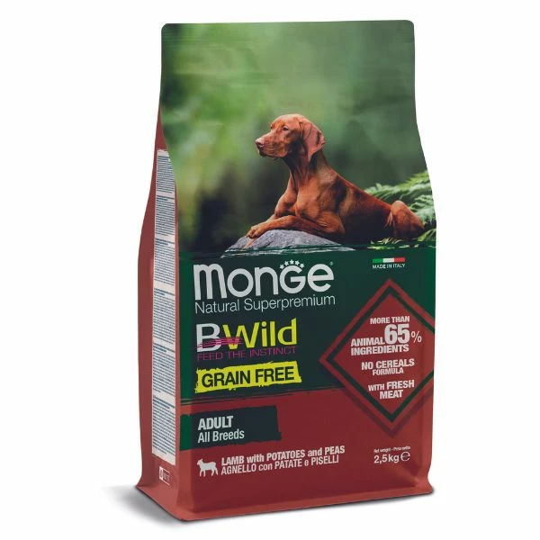 Monge Bwild Dog Adult Grain Free Agnello - 2,5 Kg 3 Monge Bwild Dog Adult Grain Free Agnello - 2,5 Kg