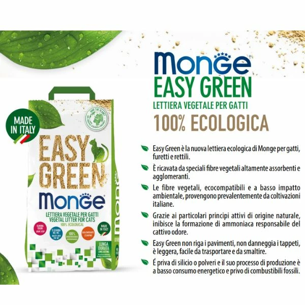 Lettiera Easy Green Monge - 10 L 5 Lettiera Easy Green Monge - 10 L - immagine 3