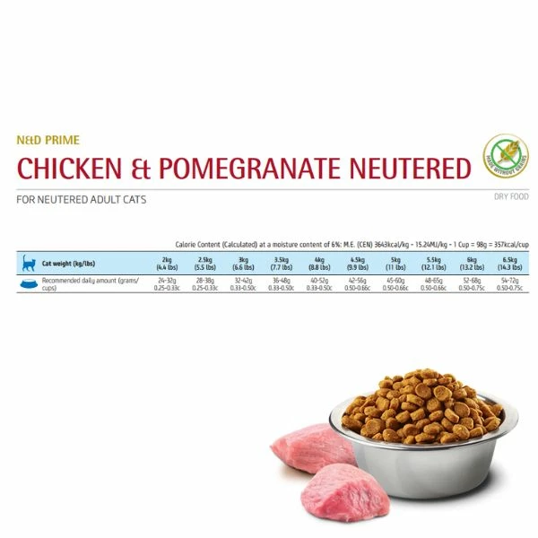 Farmina N&D Prime Feline Neutered Grain Free Pollo E Melograno - 1,5 Kg 4 Farmina N&D Prime Feline Neutered Grain Free Pollo E Melograno - 1,5 Kg - immagine 2