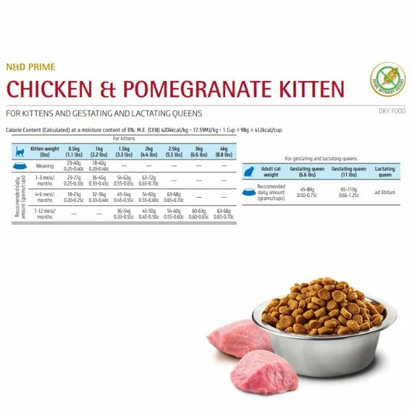 Farmina N&D Prime Feline Grain Free Kitten Pollo E Melograno - 1,5 Kg 4 Farmina N&D Prime Feline Grain Free Kitten Pollo E Melograno - 1,5 Kg - immagine 2