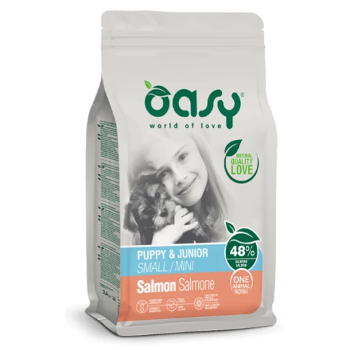 Oasy Monoproteico Puppy Mini Salmone - 2,5 Kg 5 Oasy Monoproteico Puppy Mini Salmone - 2,5 Kg -negozio di articoli per gatti oasy monoproteico puppy mini salmone