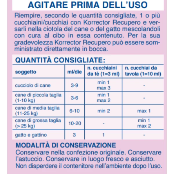 Formevet Korrector Recupero - 220 Ml 4 Formevet Korrector Recupero - 220 Ml - immagine 2