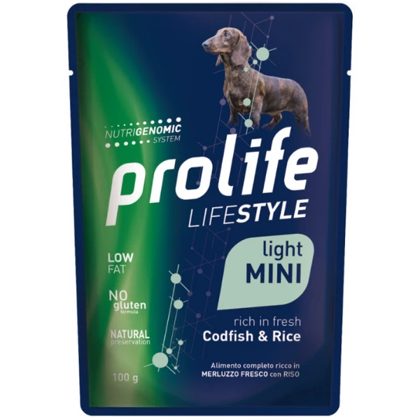 Prolife Lifestyle Cane Adult Light Mini 100 Gr - Merluzzo E Riso 3 Prolife Lifestyle Cane Adult Light Mini 100 Gr - Merluzzo E Riso