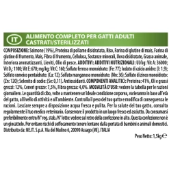 Purina Pro Plan Sterilised Optisenses Salmone - 1,5 Kg -negozio di articoli per gatti proplan salmone 1 5 kg ingredienti